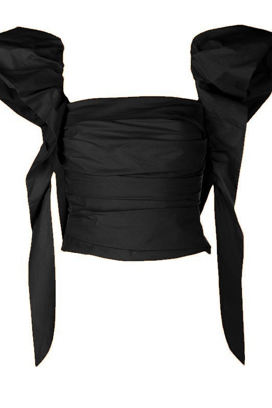 Black gathered top