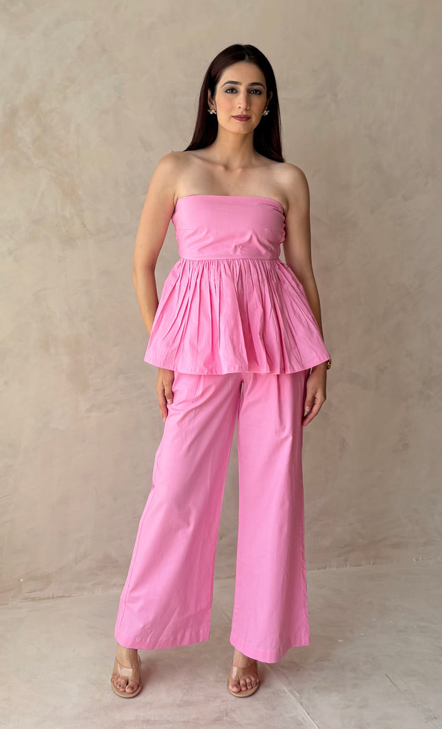 Tailored pants with bustier top