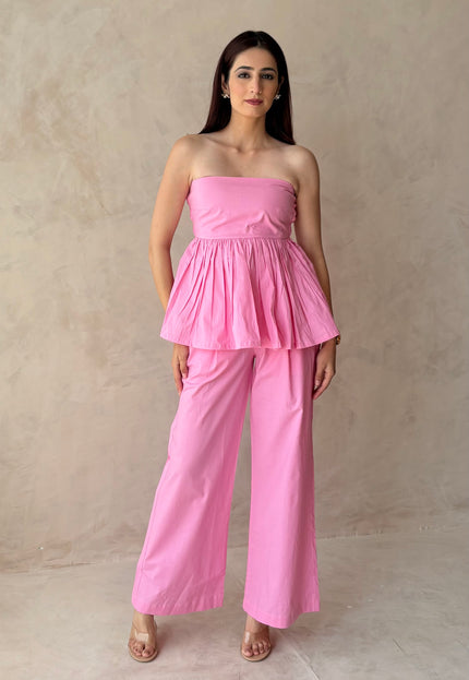 Tailored pants with bustier top