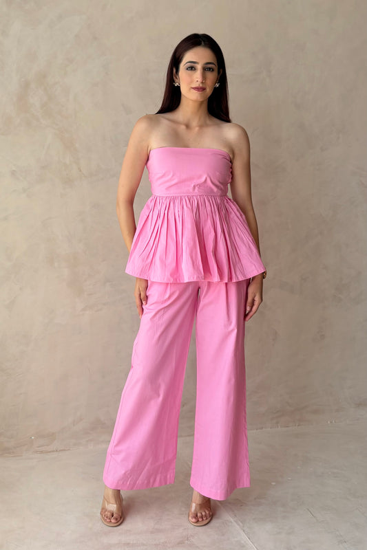 Tailored pants with bustier top