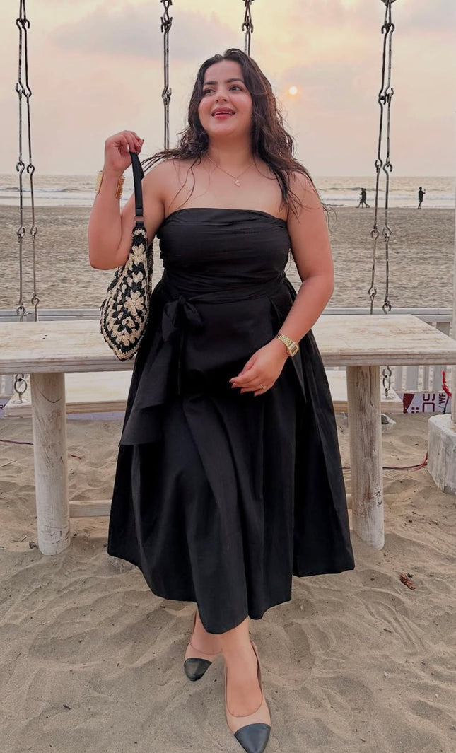 Tube bow midi dress
