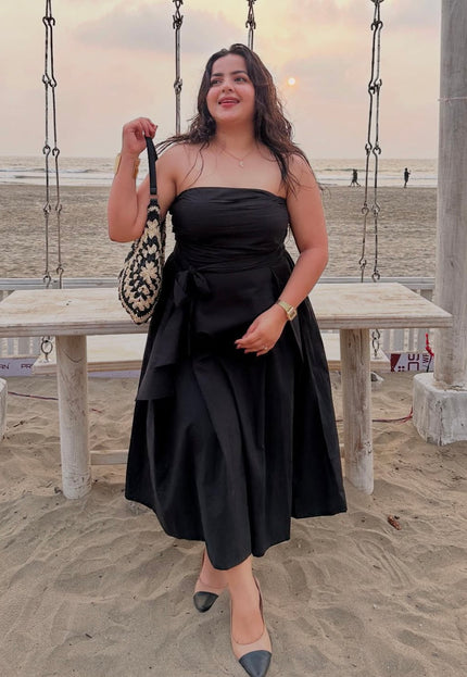 Tube bow midi dress