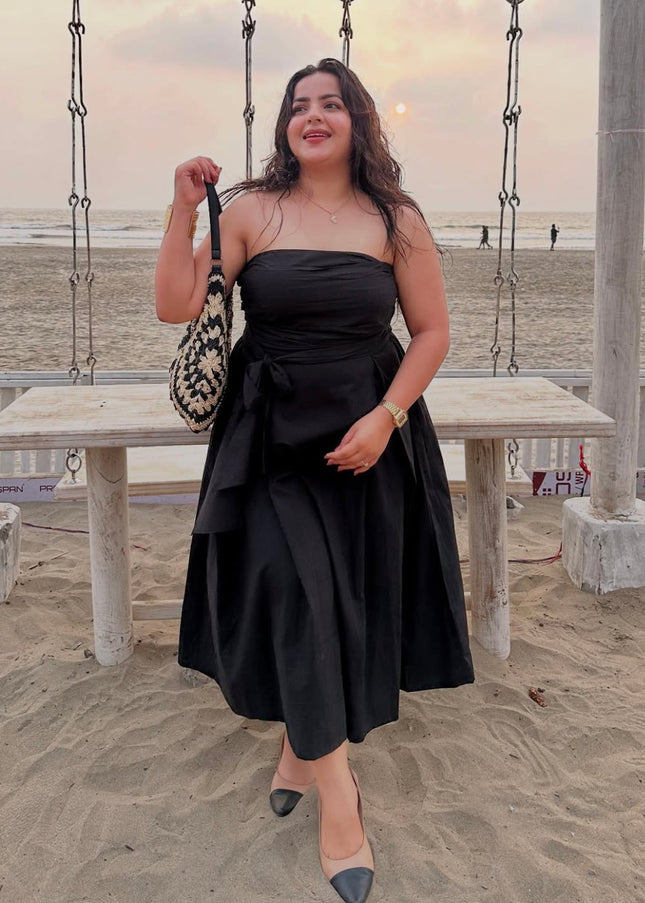 Tube bow midi dress