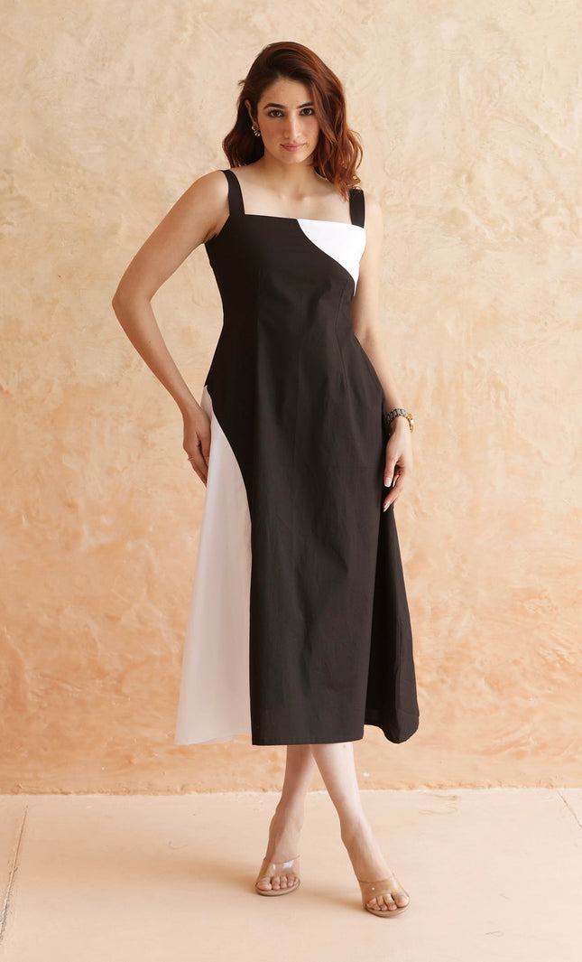 Black midi dress