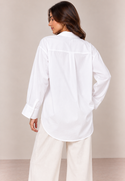 White plain poplin shirt