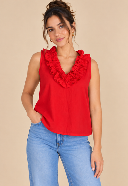 Cotton frilled top