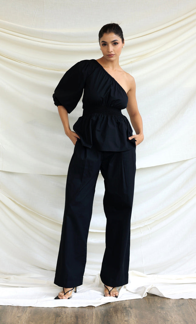 Black cotton trousers