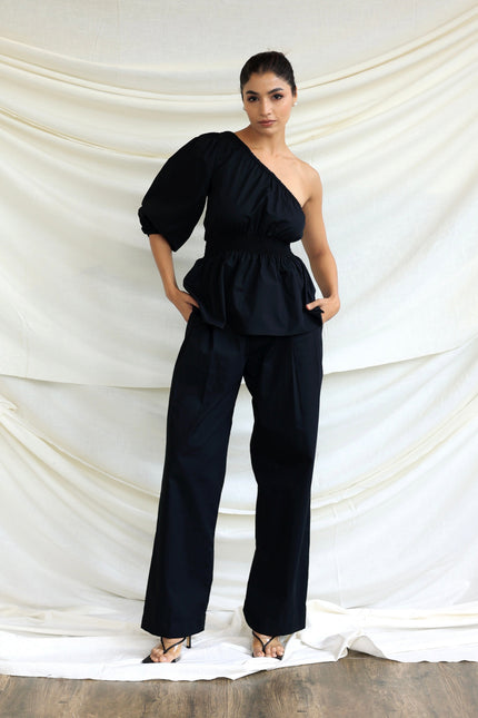Black cotton trousers