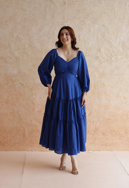 Royal blue midi dress