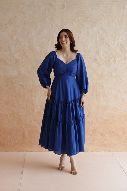 Royal blue midi dress