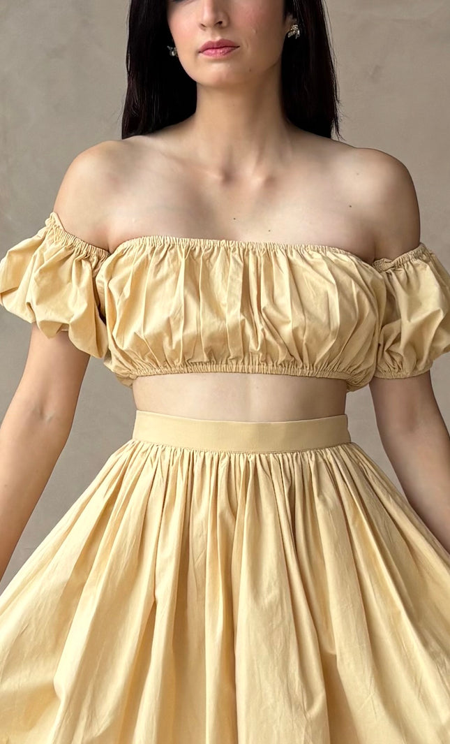 Beige balloon top