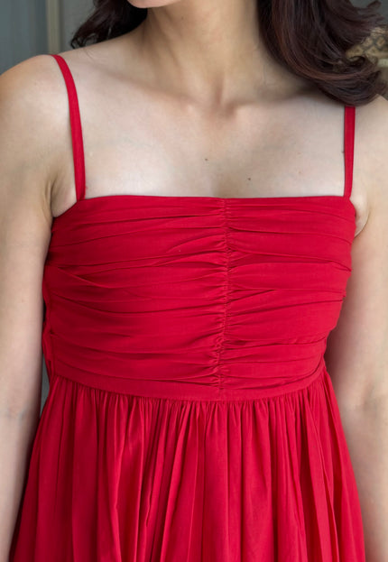 Red maxi dress