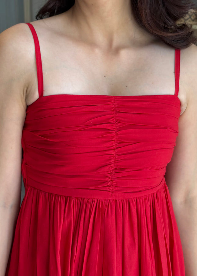 Red maxi dress