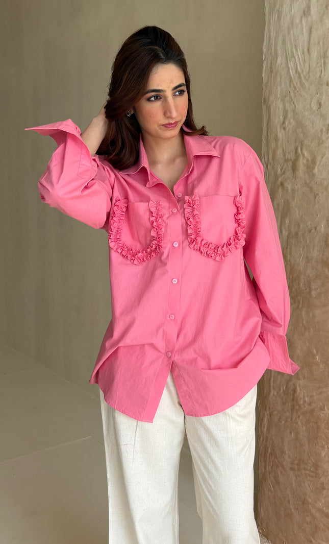 Pink poplin shirt