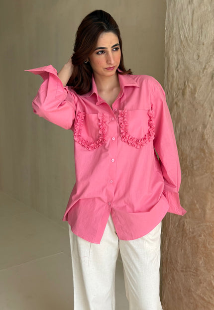 Pink poplin shirt