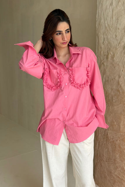 Pink poplin shirt
