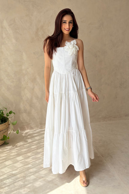 Cotton skirt & boned corset top