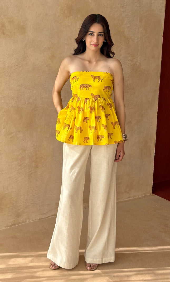 Printed peplum top