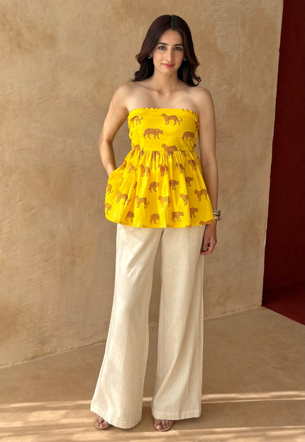 Printed peplum top