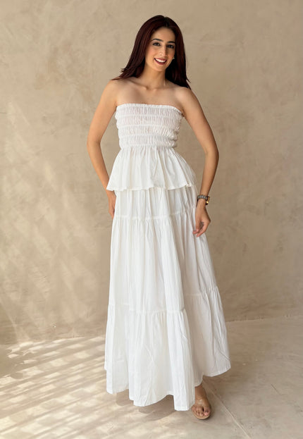 Cotton skirt & smocked top