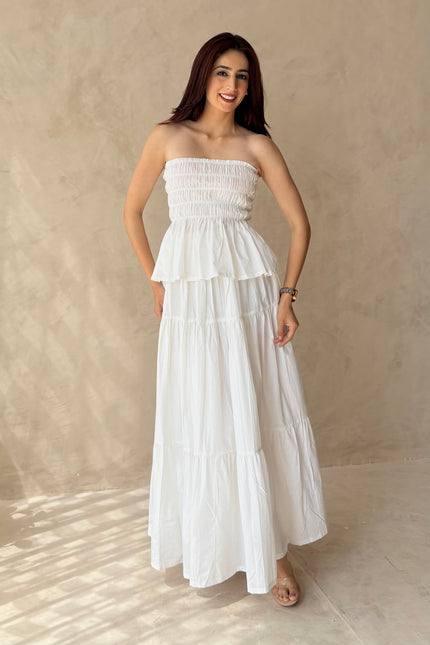 Cotton skirt & smocked top