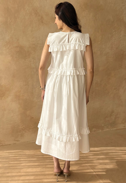 White midi dress