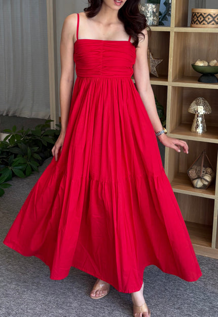 Red maxi dress