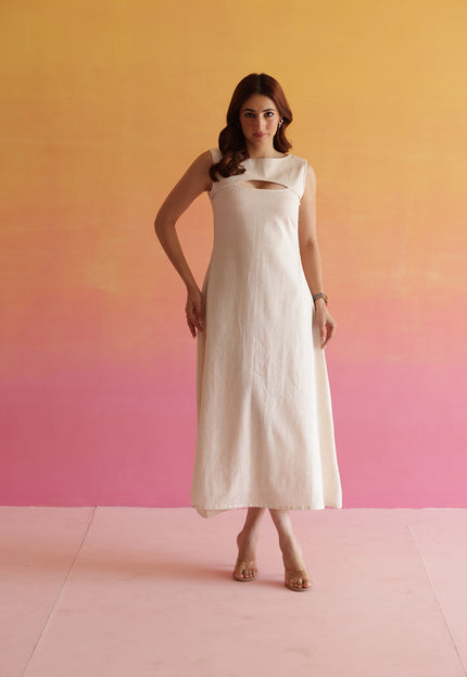 Linen A-line dress
