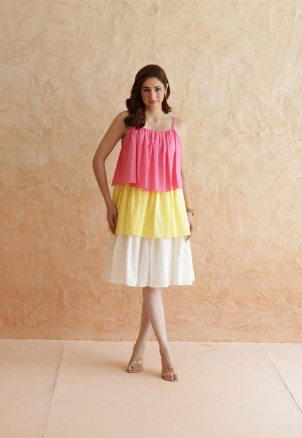 Cotton three tier dress