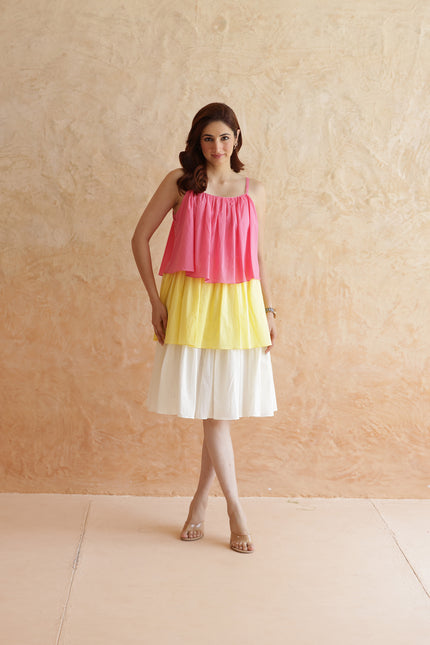 Cotton three tier dress