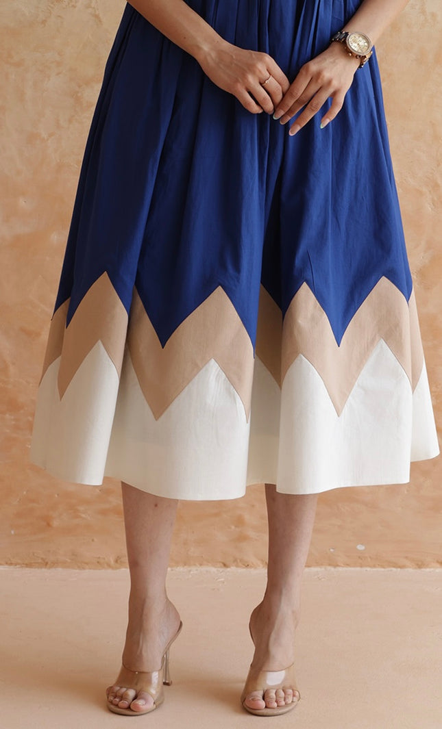 Royal blue cotton dress
