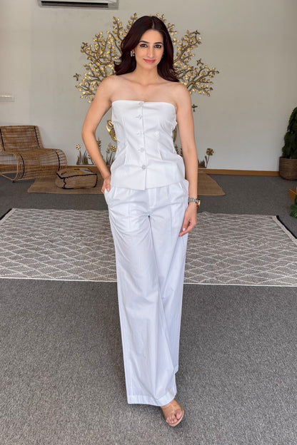 White tailored waistcoat & pants