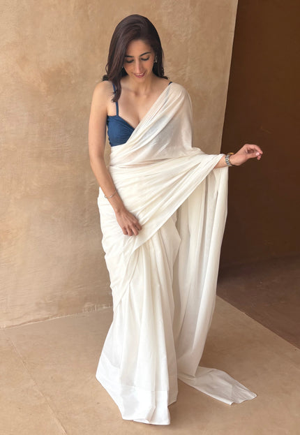 White cotton saree
