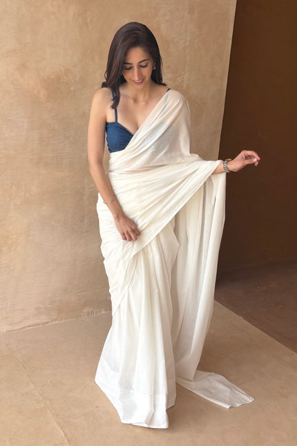 White cotton saree
