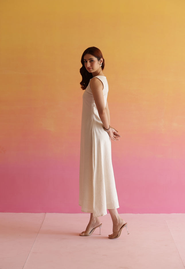Linen A-line dress