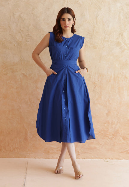 Royal blue midi dress