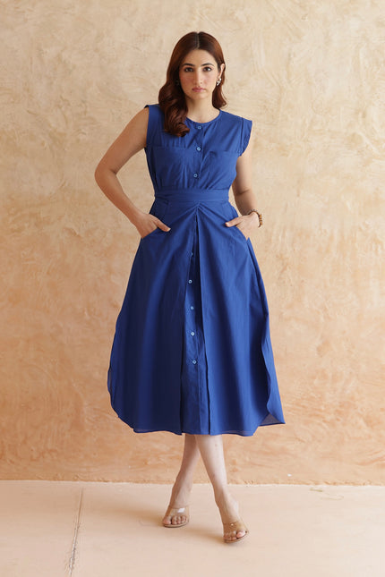 Royal blue midi dress