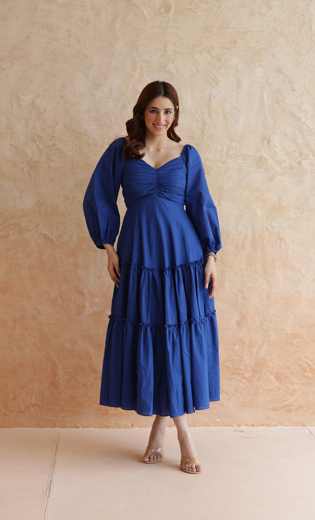 Royal blue midi dress