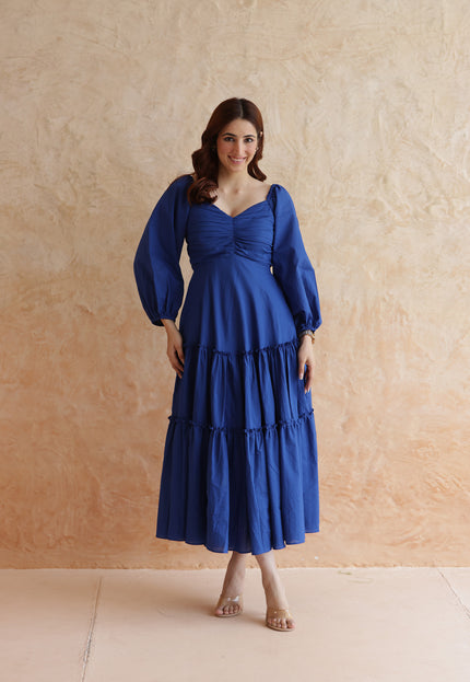 Royal blue midi dress