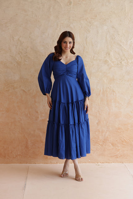 Royal blue midi dress