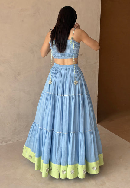 Baby blue lehenga set