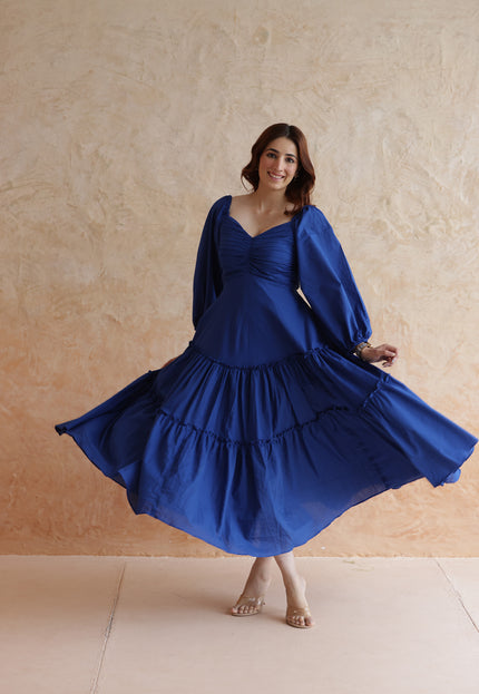 Royal blue midi dress