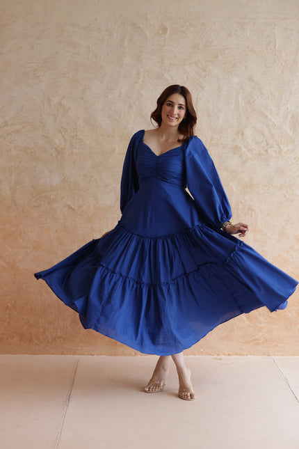 Royal blue midi dress