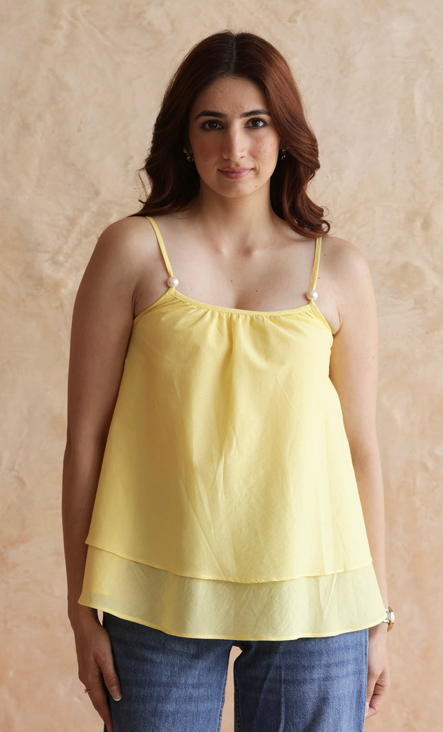 Butter yellow two layer top