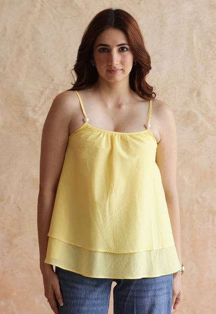 Butter yellow two layer top