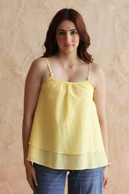 Butter yellow two layer top