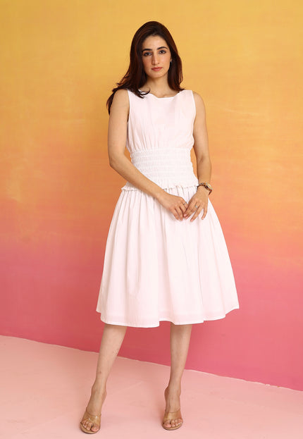 White smocked dress