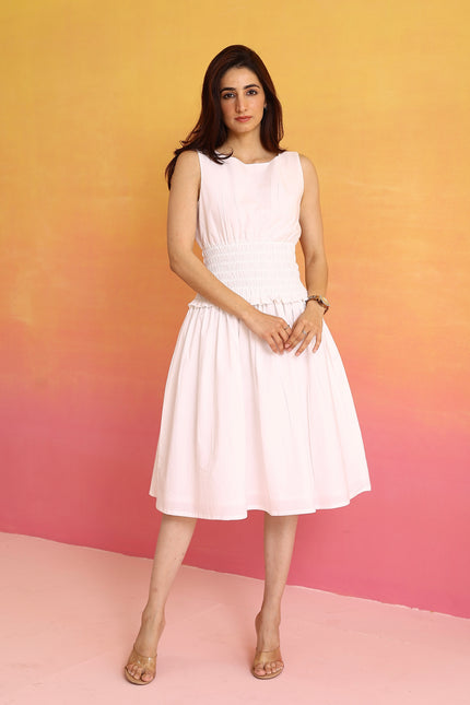 White smocked dress