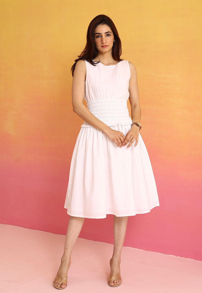White smocked dress