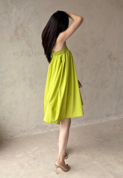 Green smocked dress